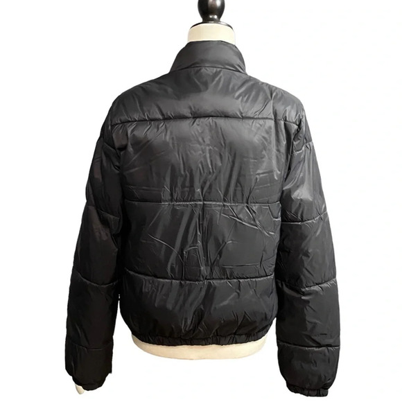 Volcom Puffs N Stuff Reversible Zip Up Striped Puffer Jacket Coat Black - Picture 13 of 14